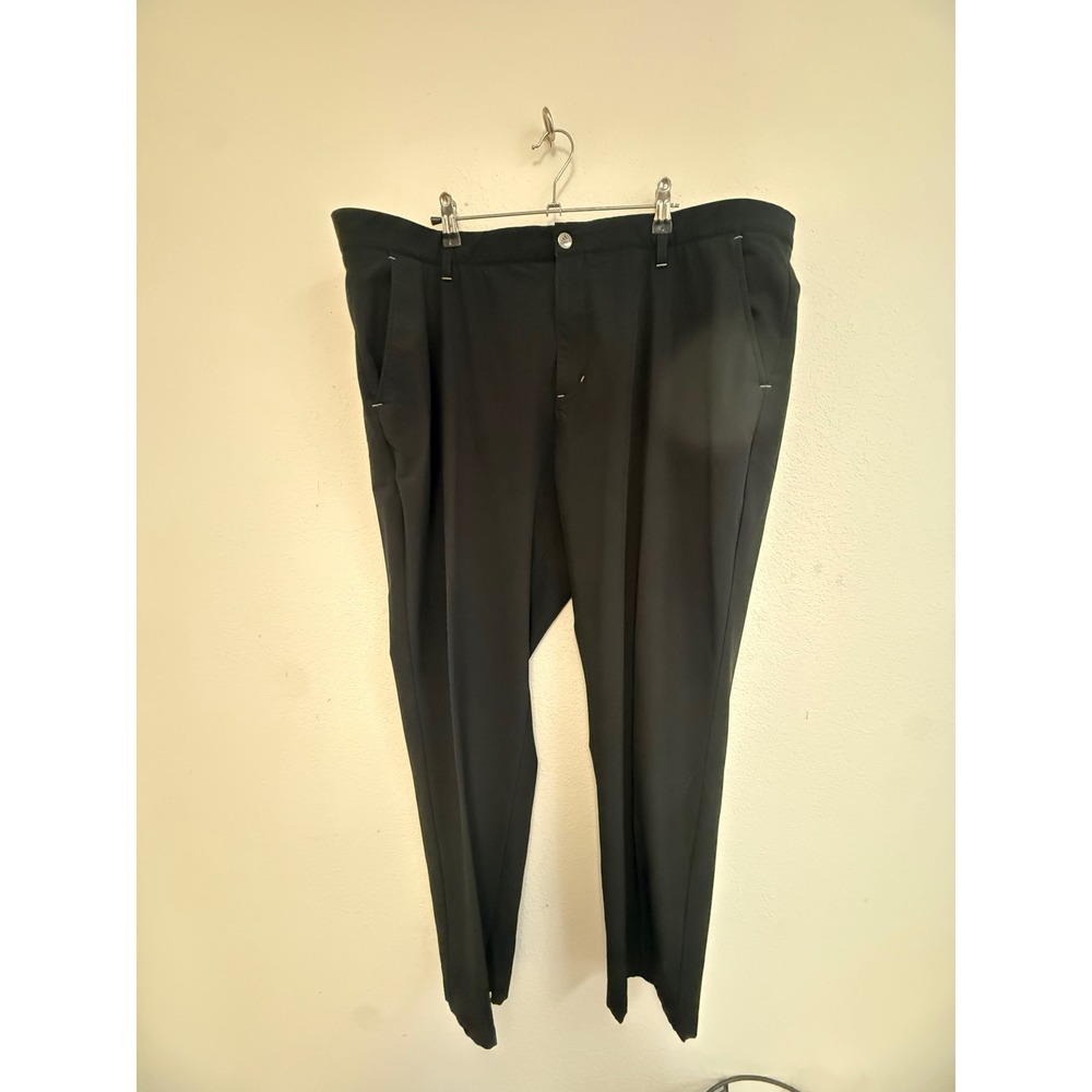 Adidas Golf Pants Mens 42x30 Black Stretch Performance Flat Front Polyester